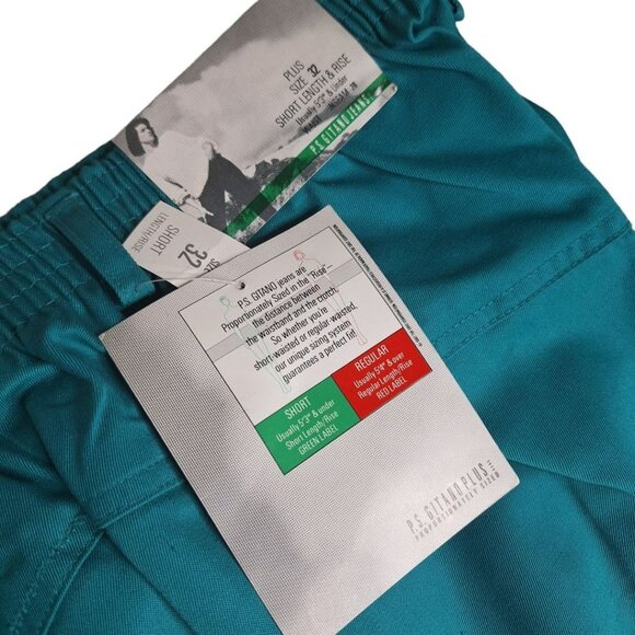 P S Gitano Plus Short Pants Teal Womens 32 x 28 Tags Pockets Petite - Picture 4 of 8